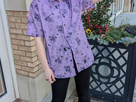 Lovely Oracle Purple Button Up Shirt For Sale