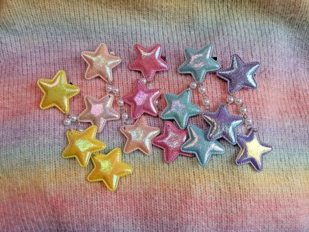 2-Way Large Holo Metallic Star Clips- Choose your color Sale