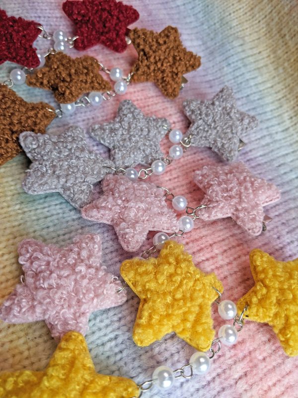 2-Way Fuzzy Teddy Bear Star Clips- Choose your color Online Sale