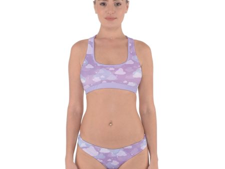 Starcrossed Skies Purple Cross Back Hipster Bikini Swimsuit Supply