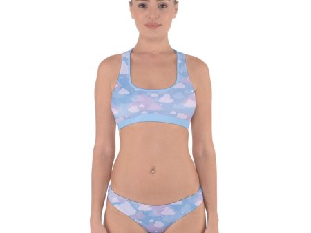 Starcrossed Skies Blue Cross Back Hipster Bikini Swimsuit For Discount