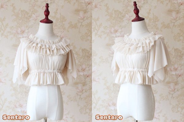 Summer Butterfly Sleeve Blouse For Sale