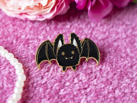 Fluffy Bat Pin (Black Glitter Edition) Sale